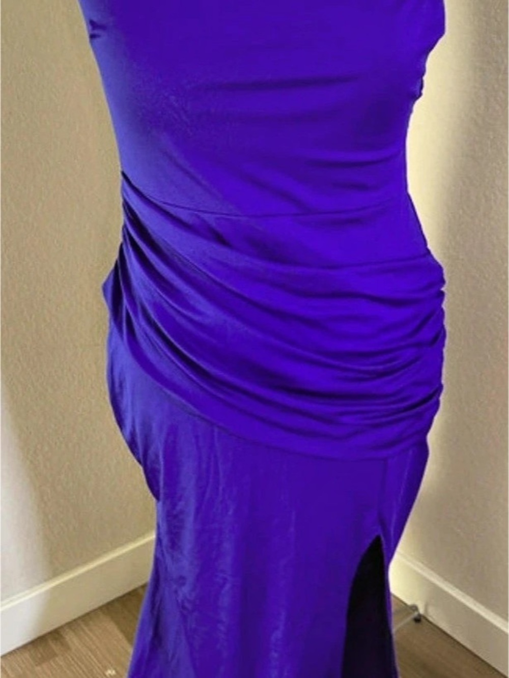 Purple Ruched Maxi Dress Like New